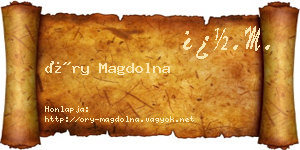 Őry Magdolna névjegykártya